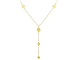 14k Yellow Gold Flat Rolo Link Disc Lariat 18 Inch Necklace
