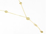 14k Yellow Gold Flat Rolo Link Disc Lariat 18 Inch Necklace