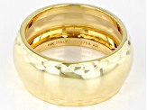 14k Yellow Gold 9.5mm Diamond-Cut Band Ring