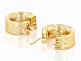 14k Yellow Gold Diamond-Cut 11/16" Hoop Earrings