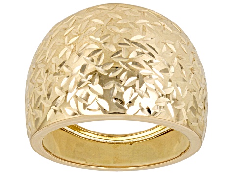 10k Yellow Gold Diamond-Cut Dome Ring - AU1954 | JTV.com