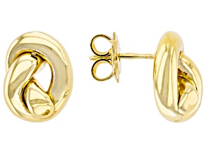 14k Yellow Gold Love Knot Stud Earrings