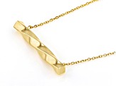 10k Yellow Gold Cable Link Twisted Bar 20 Inch Adjustable Necklace