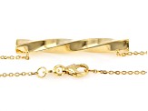 10k Yellow Gold Cable Link Twisted Bar 20 Inch Adjustable Necklace