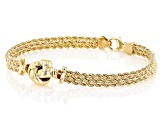 10k Yellow Gold Multi-Row Rope Love Knot Bracelet