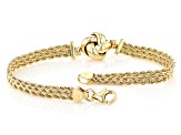 10k Yellow Gold Multi-Row Rope Love Knot Bracelet