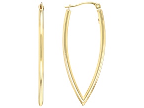 10k Yellow Gold Marquis Shape 1 1/2" Hoop Earrings