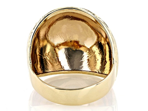 10k Yellow Gold Diamond-Cut Dome Ring