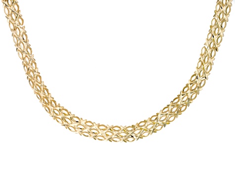 10k Yellow Gold 10mm Diamond-Cut Woven Chain