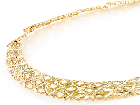 10k Yellow Gold 10mm Diamond-Cut Woven Chain