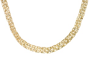 10k Yellow Gold 10mm Diamond-Cut Woven 19 Inch Chain