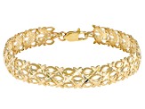 10k Yellow Gold 10mm Diamond-Cut Woven Link Bracelet