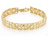 10k Yellow Gold 10mm Diamond-Cut Woven Link Bracelet