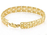 10k Yellow Gold 10mm Diamond-Cut Woven Link Bracelet