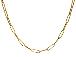 10K Yellow Gold 4MM Paperclip 20 Inch Chain