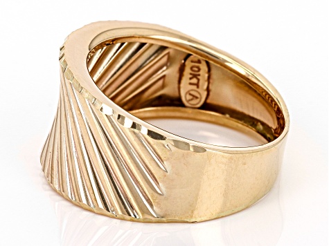 10k Yellow Gold Textured Band Ring