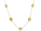 10k Yellow Gold Disc Station 20 Inch Necklace