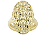 10k Yellow Gold Oval Patterned Ring