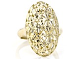 10k Yellow Gold Oval Patterned Ring