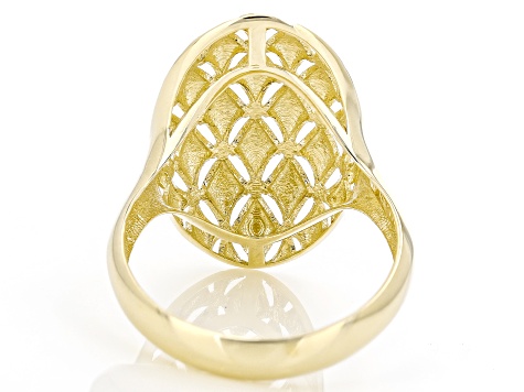 10k Yellow Gold Oval Patterned Ring
