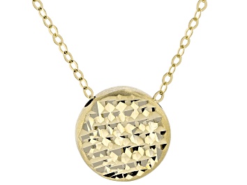 Picture of 10k Yellow Gold Diamond-Cut Disc 18 Inch Necklace