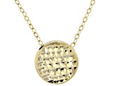 10k Yellow Gold Diamond-Cut Disc 18 Inch Necklace