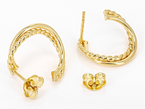 10k Yellow Gold 5/8" Twisted Hoop Earrings