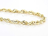 10K Yellow Gold 3.2MM Diamond-Cut Rope Link Bracelet