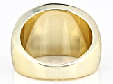 10k Yellow Gold & Rhodium Over 10k Yellow Gold Diamond-Cut Flower Design Domed Ring