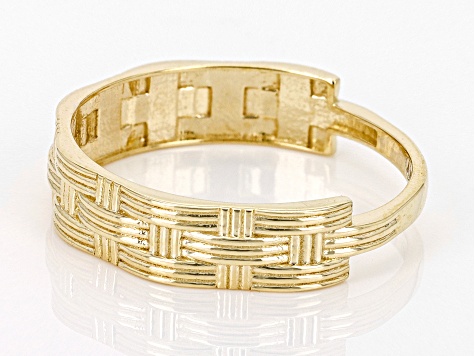 10k Yellow Gold Basket Weave Pattern Ring