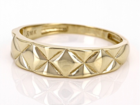 10k Yellow Gold Quilted Design Ring