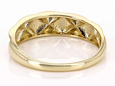 10k Yellow Gold Quilted Design Ring