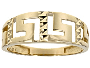 10k Yellow Gold Diamond-Cut Greek Key Ring