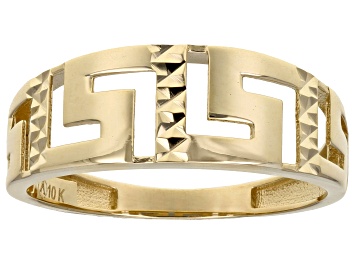 Picture of 10k Yellow Gold Diamond-Cut Greek Key Ring