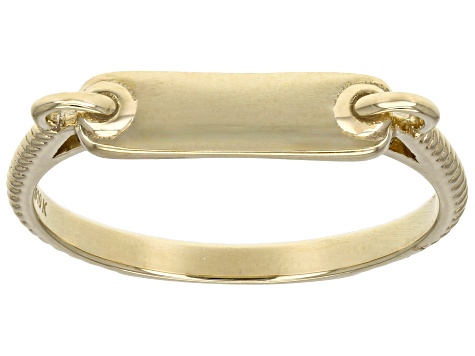 10k Yellow Gold ID Tag Ring