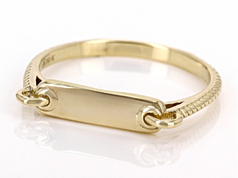 10k Yellow Gold ID Tag Ring
