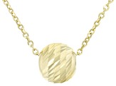 10k Yellow Gold Rolo Link Diamond-Cut Bead 20 Inch Necklace