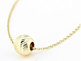 10k Yellow Gold Rolo Link Diamond-Cut Bead 20 Inch Necklace