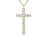 10k Yellow Gold & Rhodium Over 10k White Gold Rolo Link Cross Pendant 18 Inch Necklace