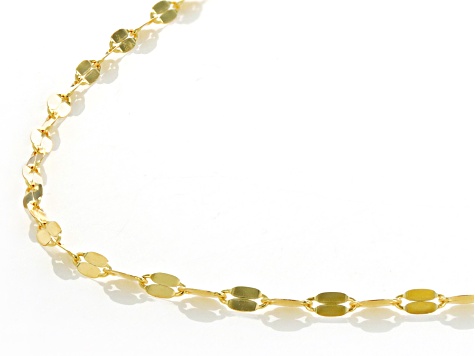 10k Yellow Gold 1.5mm Mirror Link Adjustable 24 Inch Chain