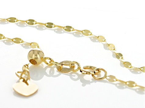 10k Yellow Gold 1.5mm Mirror Link Adjustable 24 Inch Chain