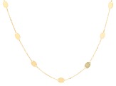 10k Yellow Gold Oval Disc Station 20 Inch Necklace