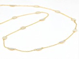 10k Yellow Gold Oval Disc Station 20 Inch Necklace