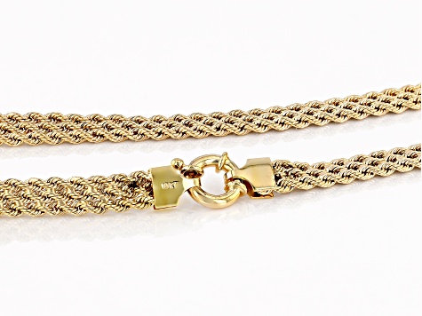 10k Yellow Gold 5.7mm Multi-Row Rope 20 Inch Chain