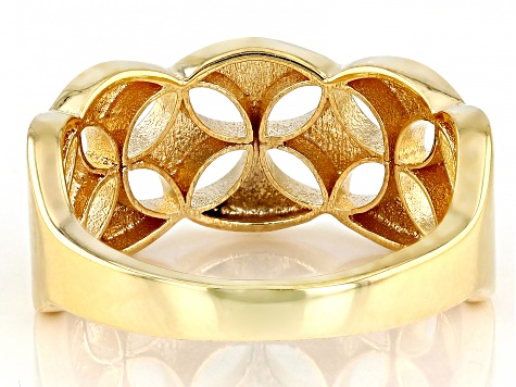 10k Yellow Gold Clover Cut-Out Band Ring
