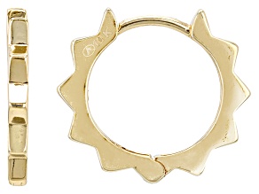 10k Yellow Gold Spike Huggie Hoop Earrings
