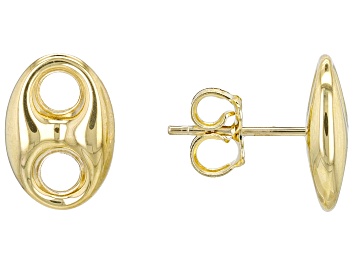 Picture of 10k Yellow Gold Puff Mariner Stud Earrings