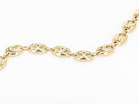 10k Yellow Gold Puff Mariner Link Bracelet