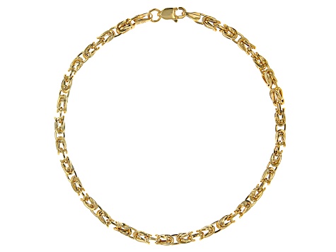 10k Yellow Gold 2.8mm Square Byzantine Link Bracelet