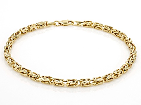 10k Yellow Gold 2.8mm Square Byzantine Link Bracelet